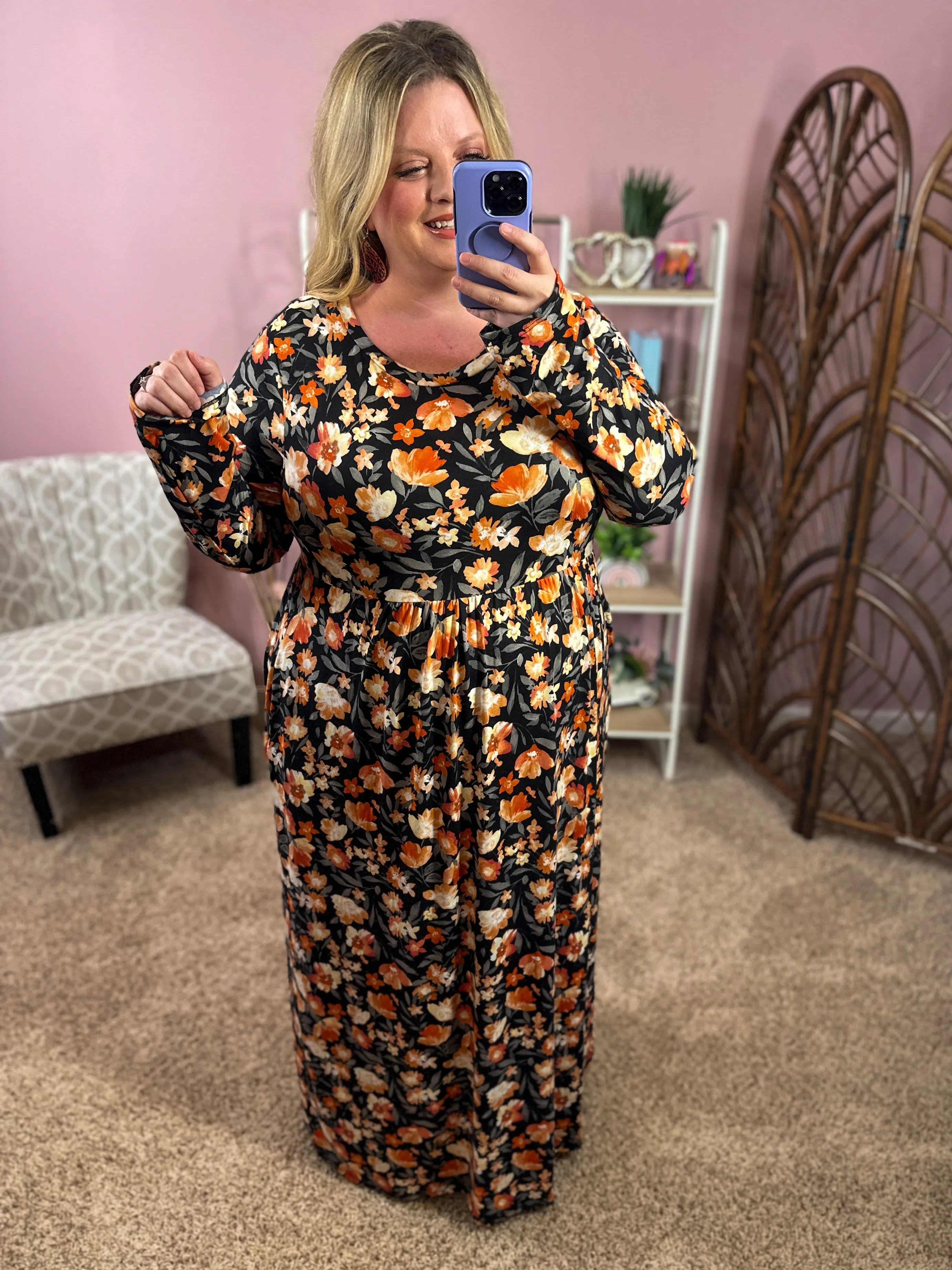Worthy of More Maxi Dress w/Pockets - Black